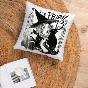 Friday the 13th Witchy Black Cat Cushion Cover NEW